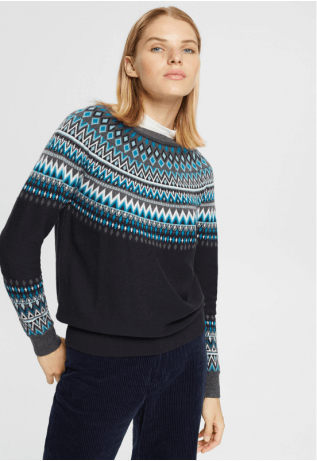 Sweater Jacquard Mujer Esprit