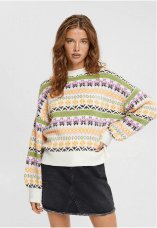 Sweater Jacquard Mujer Esprit
