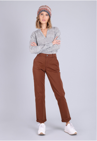 Pantalones De Mujer Con Bolsillos Rectos, Pana, Cintura Medi